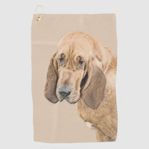 Bloodhound Painting - Cute Original Dog Art Golf Towel