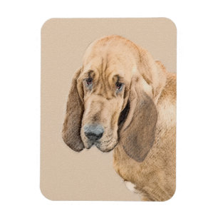 Bloodhound Painting - Cute Original Dog Art Magnet