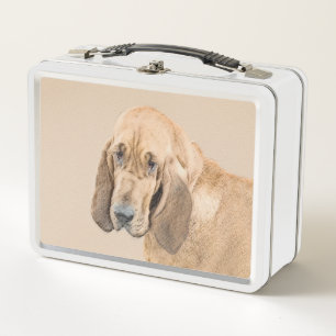 Bloodhound Painting - Cute Original Dog Art Metal Lunch Box