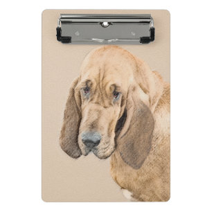 Bloodhound Painting - Cute Original Dog Art Mini Clipboard
