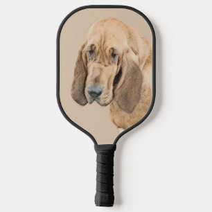 Bloodhound Painting - Cute Original Dog Art Pickleball Paddle