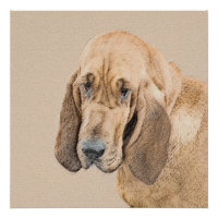 Bloodhound Painting - Cute Original Dog Art