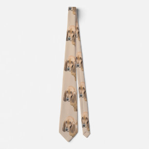 Bloodhound Painting - Cute Original Dog Art Tie