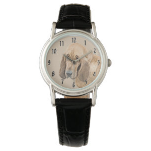 Bloodhound Painting - Cute Original Dog Art Watch