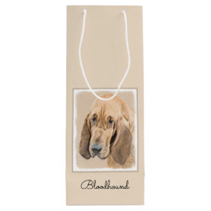 Bloodhound Painting - Cute Original Dog Art Wine Gift Bag