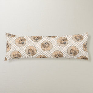 Bloodhound Painting Red Cute Scent Hound Dog Art Body Cushion