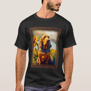 Bloodhound Painting Sunflower Flower Mom Women Flo T-Shirt