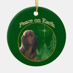 Bloodhound Peace Ceramic Tree Decoration
