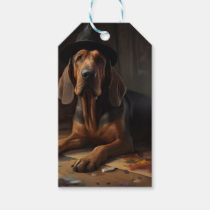 Bloodhound Pumpkins Halloween Scary Gift Tags