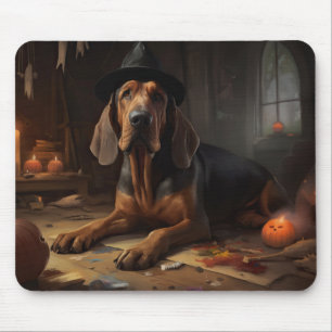 Bloodhound Pumpkins Halloween Scary Mouse Pad