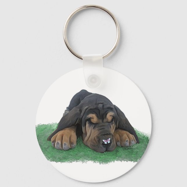 bloodhound puppy key ring (Front)