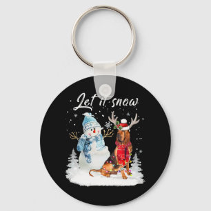 Bloodhound Santa Dog Christmas Snowman Xmas Pajama Key Ring
