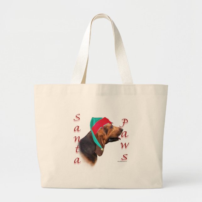 Bloodhound Santa Paws Large Tote Bag (Front)