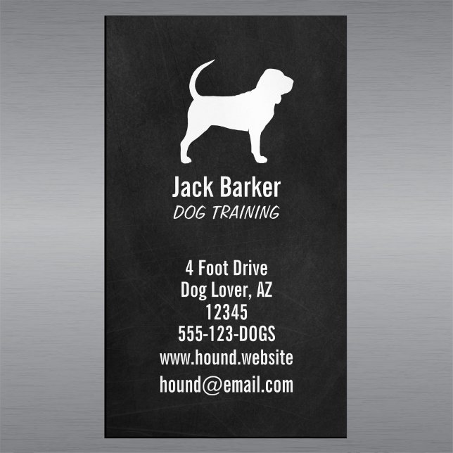 Bloodhound Silhouette Dog Breed Vertical Magnetic Business Card (Creator Uploaded)