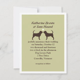 Bloodhound Silhouettes Wedding Invitation