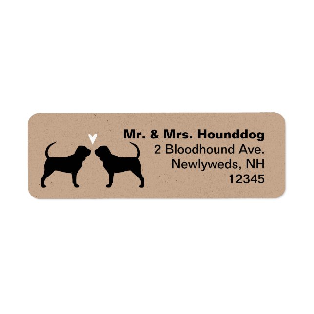 Bloodhound Silhouettes with Heart Return Address (Front)