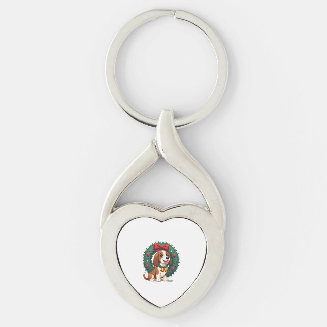 Bloodhound Sleigh Puller dog Key Ring (Front)