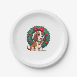 Bloodhound Sleigh Puller dog Paper Plate