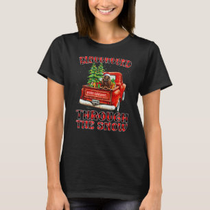 Bloodhound Through The Snow Christmas Dog Truck Pl T-Shirt