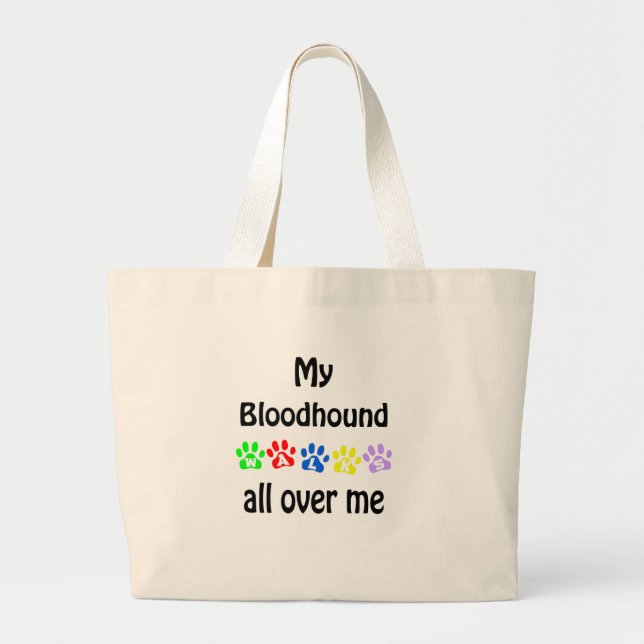 Bloodhound Walks Design Large Tote Bag (Front)