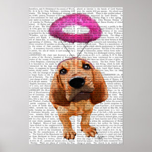 Bloodhound With Angelic Pink Halo Poster