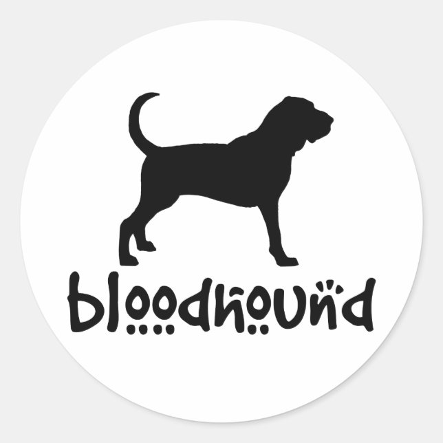 Bloodhound With Cool Text Classic Round Sticker (Front)