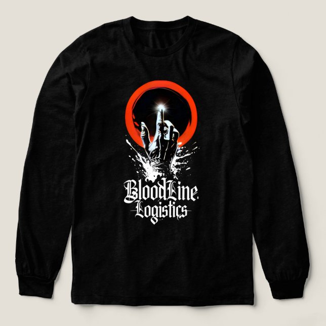 BloodLine Logistics – Gothic Chrome Hand Art Tri-Blend Shirt (Design Front)