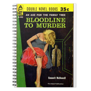 Bloodline to Murder pulp cover Spiral Notebook
