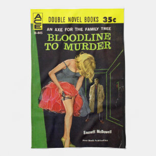 Bloodline to Murder pulp cover Tea Towel