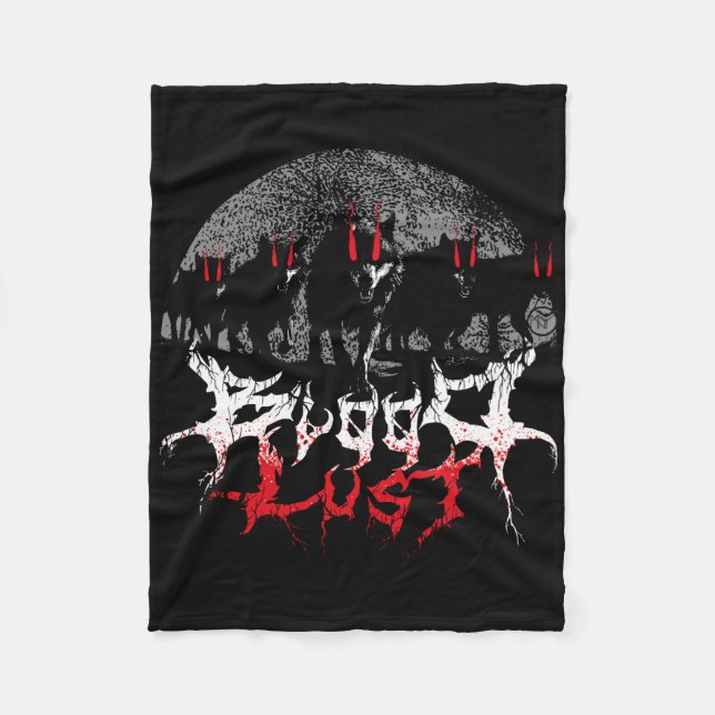 Bloodlust Wolf Pack Fleece Blanket (Front)