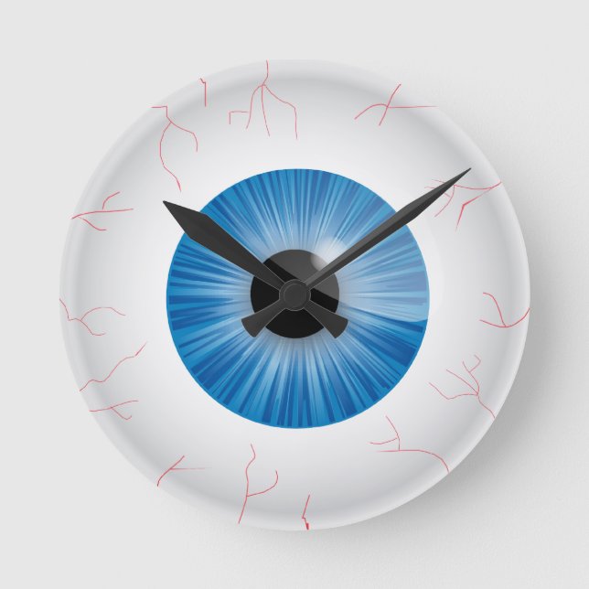 Bloodshot Blue Eye Wall Clock (Front)