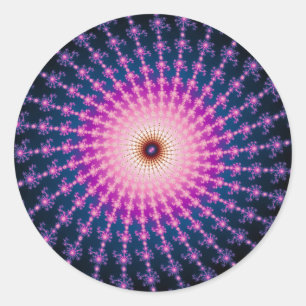 Bloodshot Fractal Swirl Classic Round Sticker