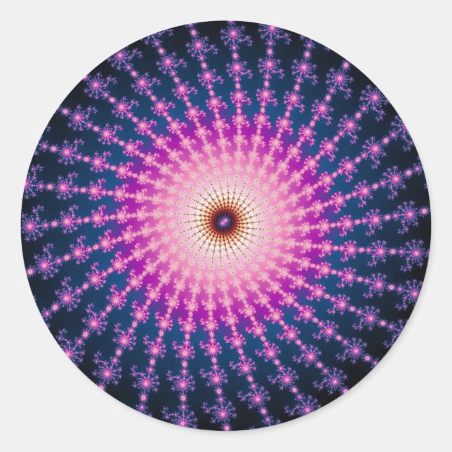 Bloodshot Fractal Swirl Classic Round Sticker (Front)