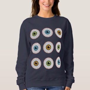 Bloodshot Halloween Eyeballs In Different Colours Sweatshirt