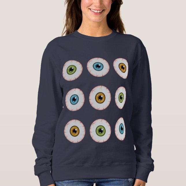 Bloodshot Halloween Eyeballs In Different Colours Sweatshirt (Front)