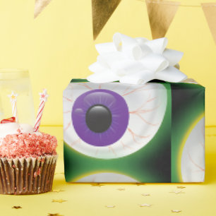 Bloodshot Purple Zombie Eyeballs Halloween Eyes Wrapping Paper