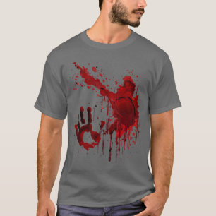 Bloody Blood Splatter Blood Stained Horror Zombie T-Shirt