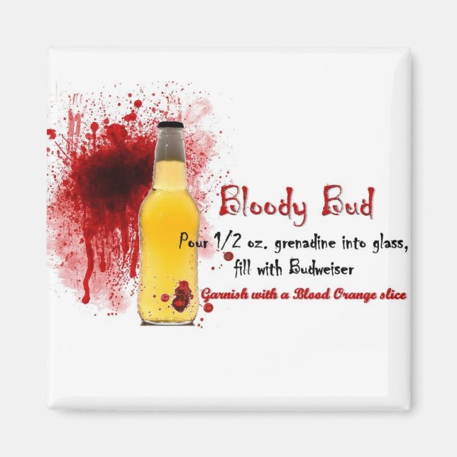 Bloody Bud Drink Recipe Magnet (Front)
