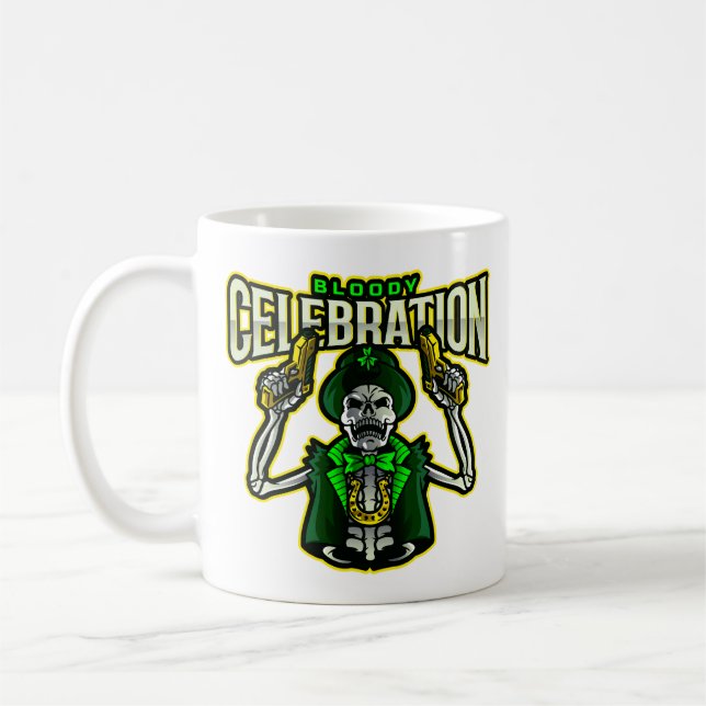 Bloody Celebration Skeleton Leprechaun Classic Mug (Left)