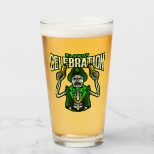 Bloody Celebration Skeleton Leprechaun Pint Glass