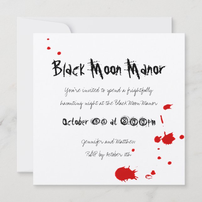 Bloody Devil Halloween Invitation on Cream (Front)