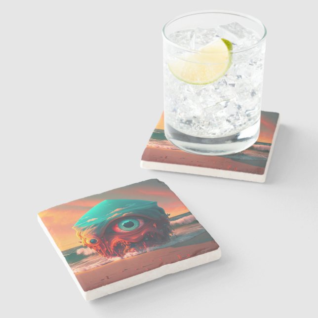 Bloody Eyes Stone Coaster (Side)