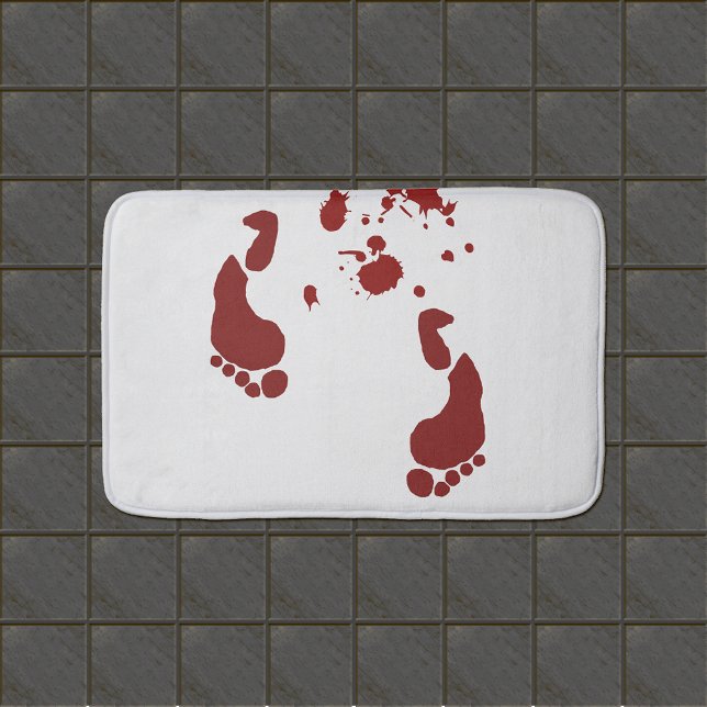 Bloody Footprints Blood Splattered Bath Mat (Creator Uploaded)