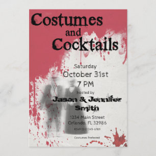 Bloody Ghost Adult Halloween Party Invitation