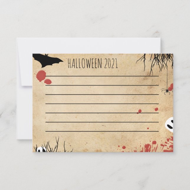 Bloody Halloween blank hand or digital write  (Front)