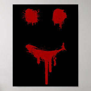 Bloody Halloween Costume I Blood Splatter Smile  Poster