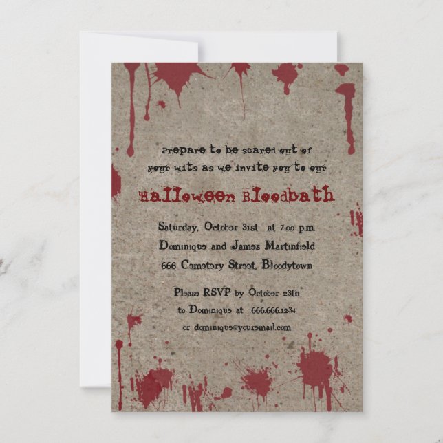 Bloody Halloween Party Invitation (Front)