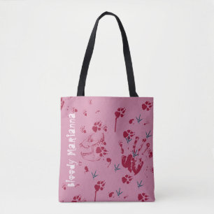 Bloody Halloween Skull Creepy Blood Traces Name Tote Bag