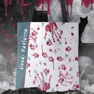 Bloody Halloween Skull Trick or Treat Tote Bag