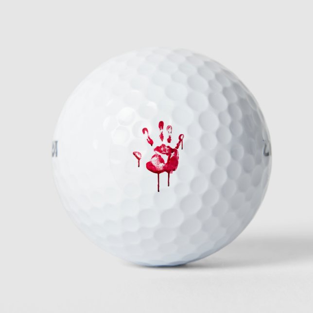 Bloody Hand Halloween Golf Balls (Front)